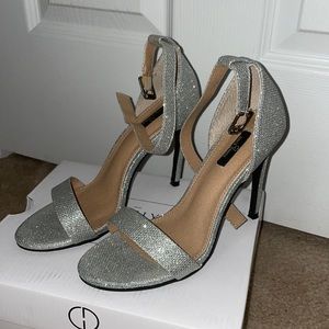 Sparkly Silver Stiletto Heels